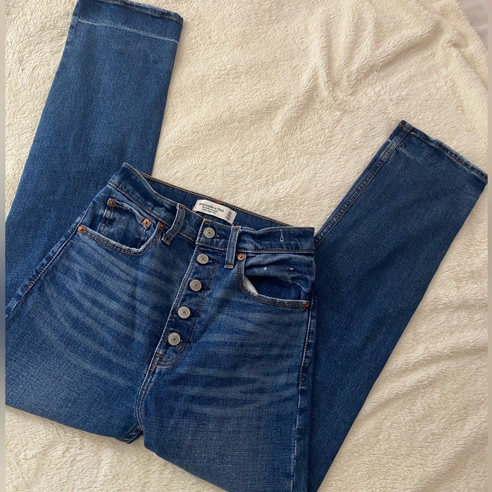abercrombie & fitch the ankle straight ultra high rise